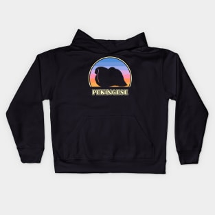 Pekingese Vintage Sunset Dog Kids Hoodie